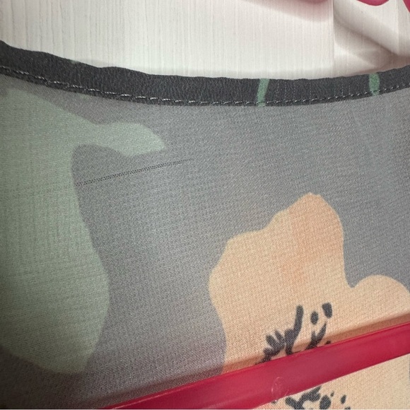 Kimono Grey & Pink Floral Sheer Size Extra Large - Picture 6 of 16